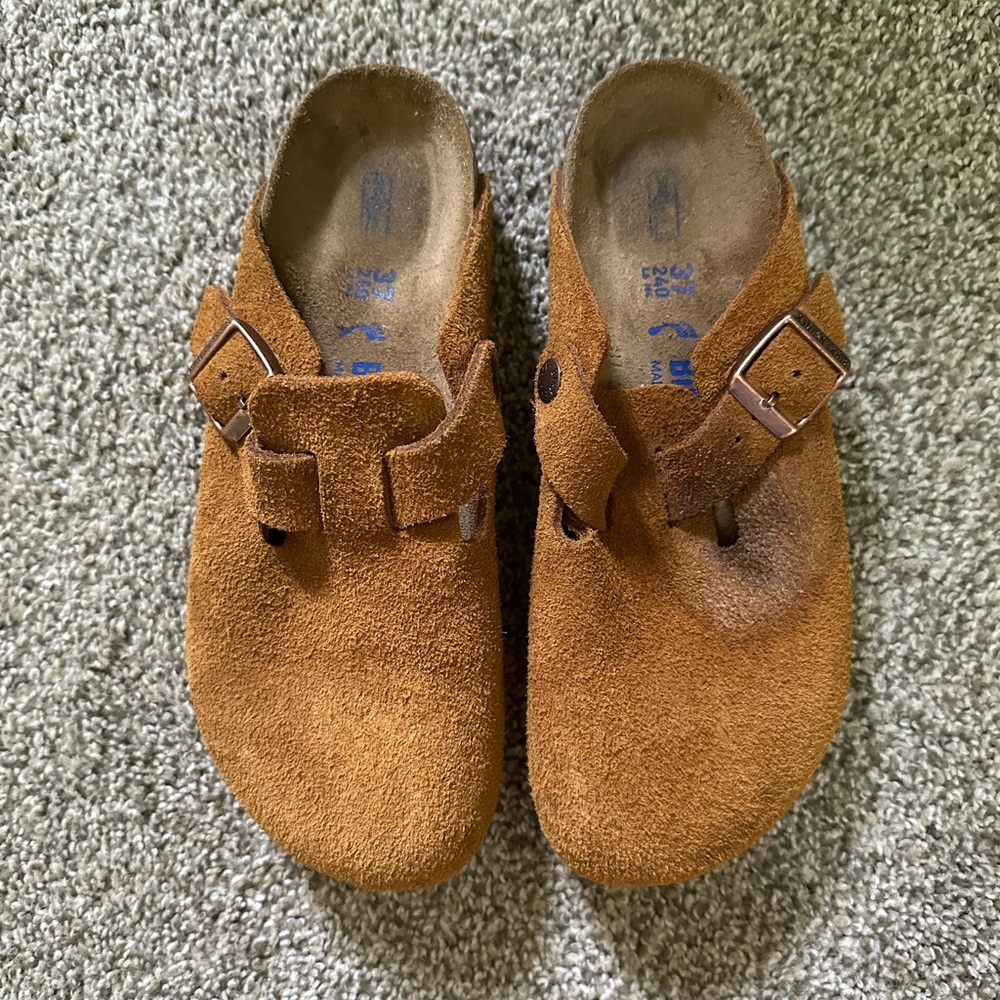 Birkenstock Tan Mules with Cork Footbed